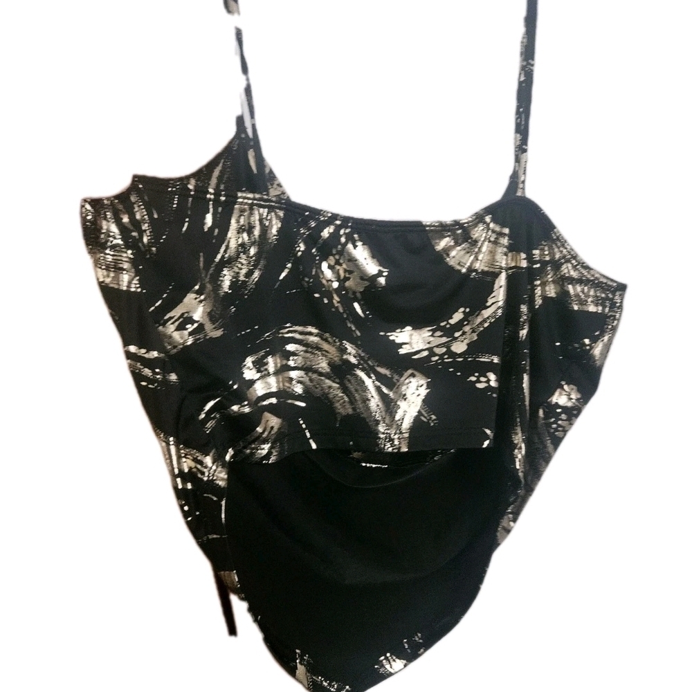 Love J Black and Gold Crop Top - Picture 4 of 6